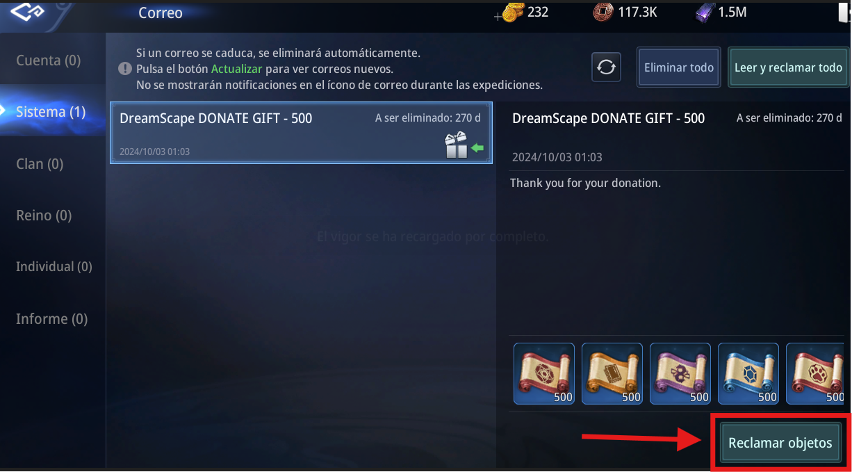 Recompensa del cupón